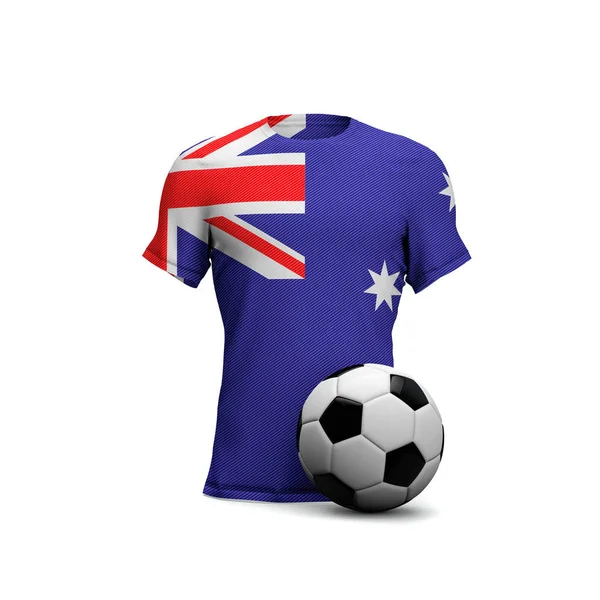Australie chemise de football avec drapeau national et ballon de football. 3D — Photo