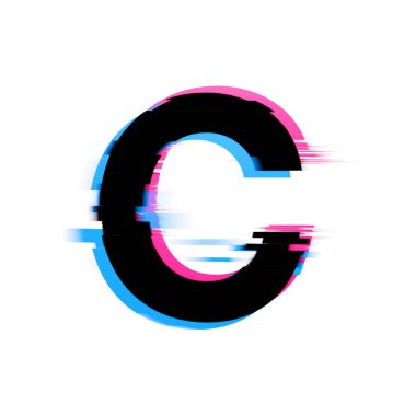 C harfi neon efekt yazı tipini bozdu. 3d Hazırlama