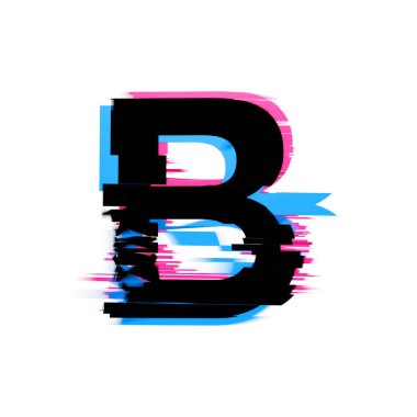 B harfi neon efekt yazı tipini bozdu. 3d Hazırlama