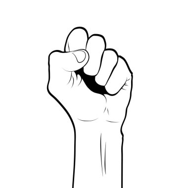 Havaya kaldırılmış yumruk, sıkılmış yumruk, güç, zafer, devrim konsepti