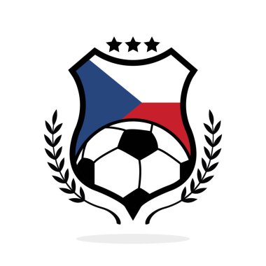 Üzerinde bayrak olan Czech Cumhuriyeti futbol kulübü logosu