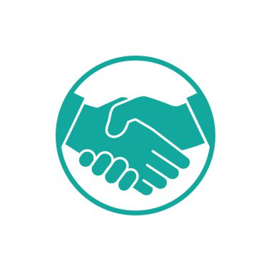 El sıkışan ellerin minimalist vektör çizimi