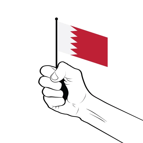 Nudillo Con Bandera Bahrein Aislado Sobre Fondo Blanco — Vector de stock