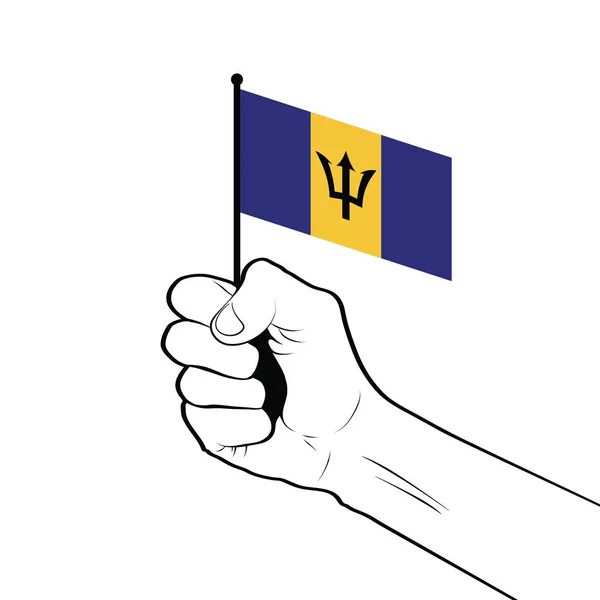 Digitale Illustration Hand Mit Nationalflagge — Stockvektor