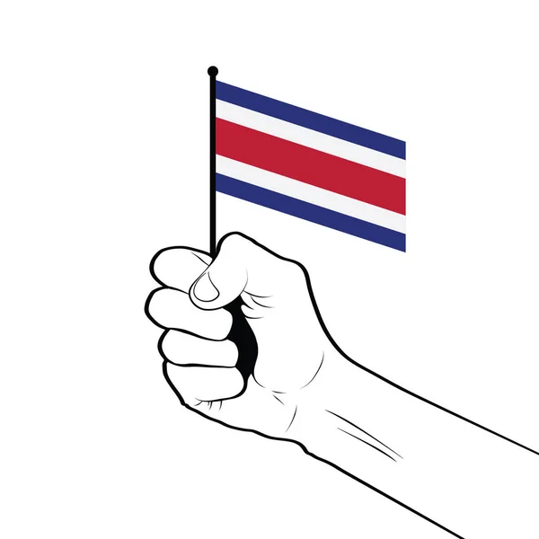 Ilustração Digital Mão Segurando Bandeira Nacional — Vetor de Stock