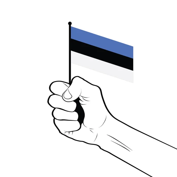 Ilustração Digital Mão Segurando Bandeira Nacional — Vetor de Stock