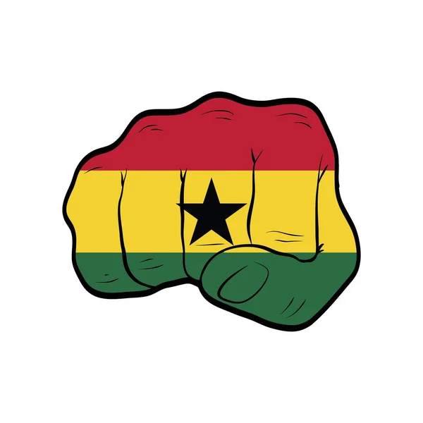Nudillo Con Bandera Ghana Aislada Sobre Fondo Blanco — Archivo Imágenes Vectoriales