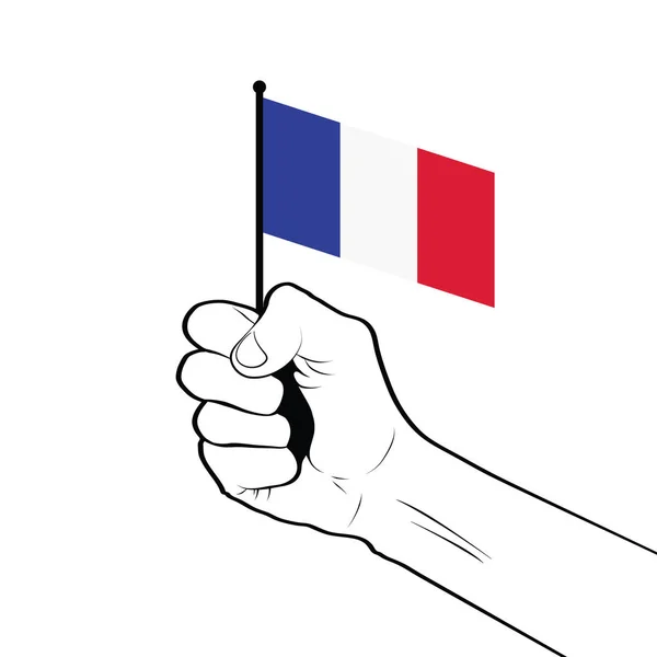 Ilustrasi Digital Tangan Memegang Bendera Nasional - Stok Vektor