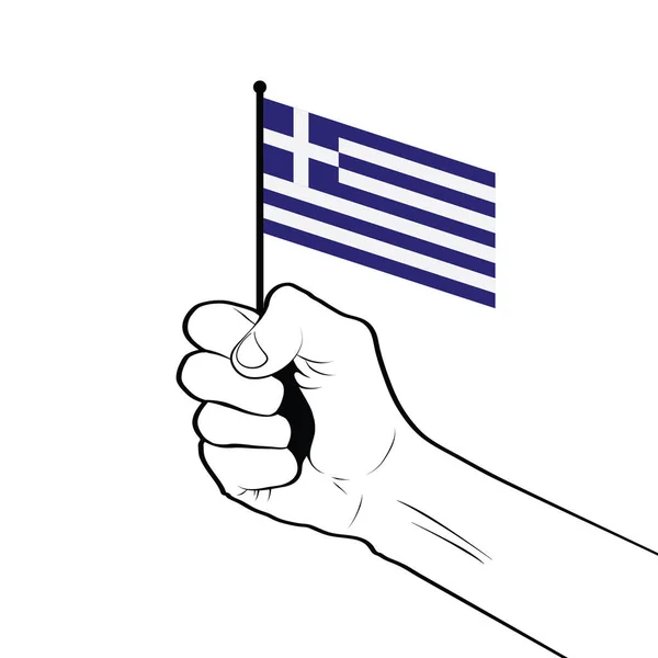 Digitale Illustration Hand Mit Nationalflagge — Stockvektor