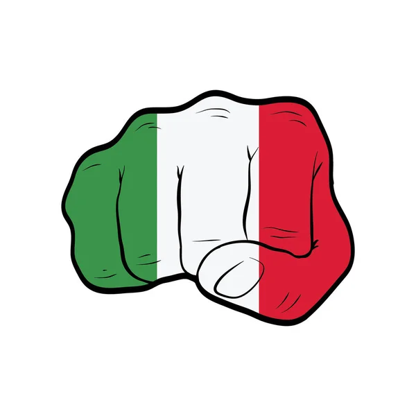 Knuckle Italy Flag Isolated White Background — Stock Vector