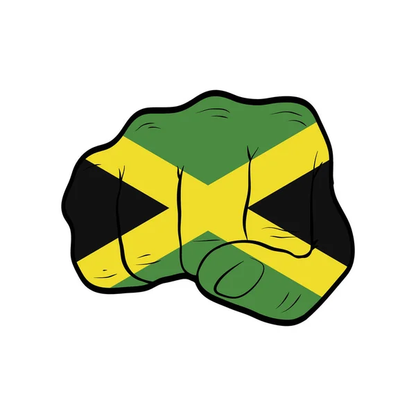 Knuckle Jamaica Flag Isolated White Background — Stock Vector