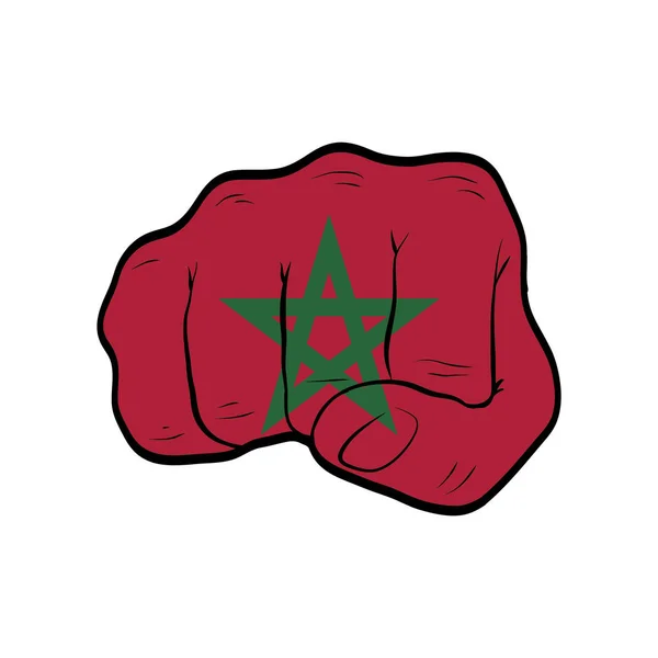 Schlagring Mit Marokkanischer Flagge Isoliert Auf Weißem Hintergrund — Stockvektor