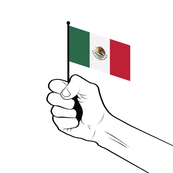 Ilustración Digital Mano Sosteniendo Bandera Nacional — Vector de stock