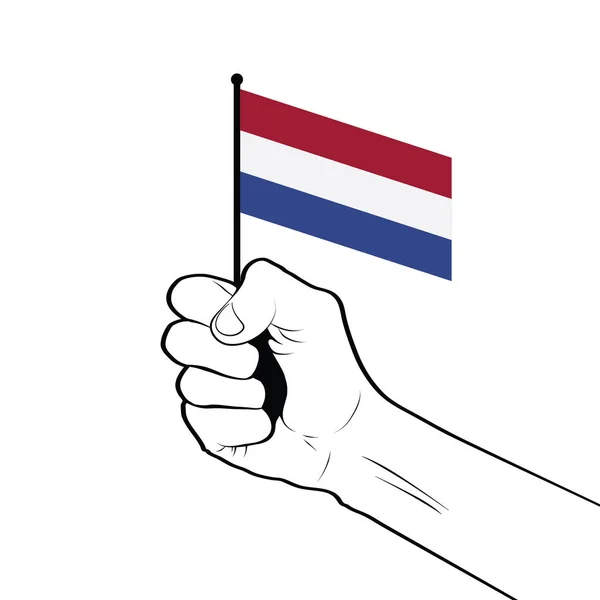 Ilustracja Cyfrowa Trzymanie Rękę Flagi Narodowej — Wektor stockowy