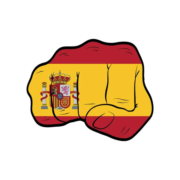 Knuckle Spain Flag Isolated White Background — Stock Vector