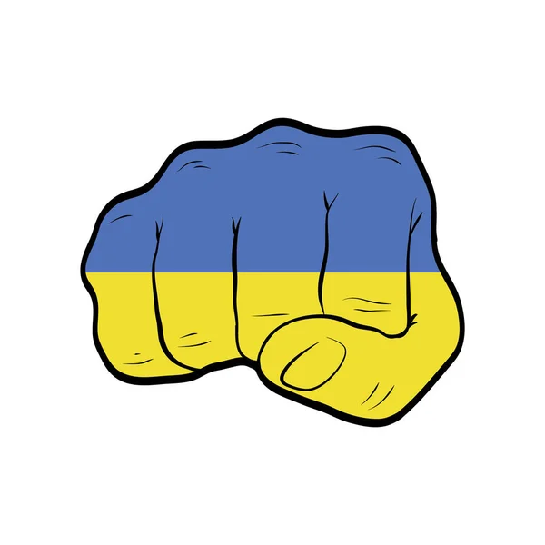 배경에 우크라이나 국기가 손가락 — 스톡 벡터