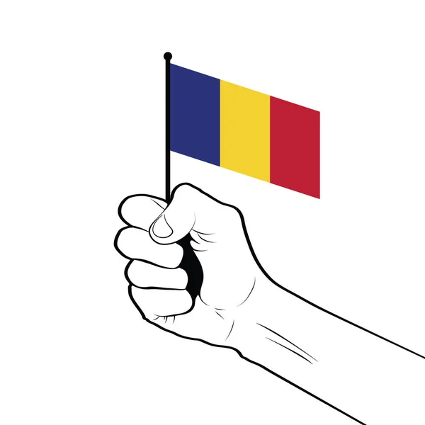 Ilustracja Cyfrowa Trzymanie Rękę Flagi Narodowej — Wektor stockowy