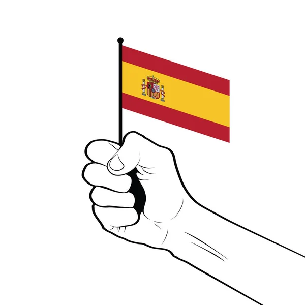Digital Illustration Hand Holding National Flag — Stock Vector