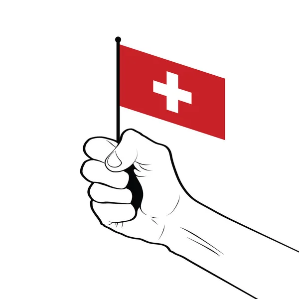 Digitale Illustration Hand Mit Nationalflagge — Stockvektor