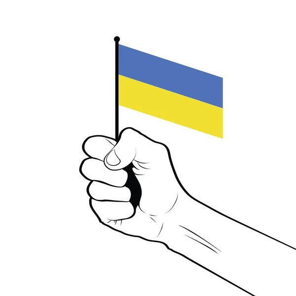 Ψηφιακή Απεικόνιση Χέρι Που Κρατά Την Εθνική Σημαία — Διανυσματικό Αρχείο