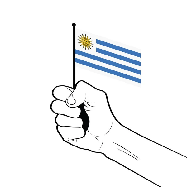 Ilustración Digital Mano Sosteniendo Bandera Nacional — Archivo Imágenes Vectoriales