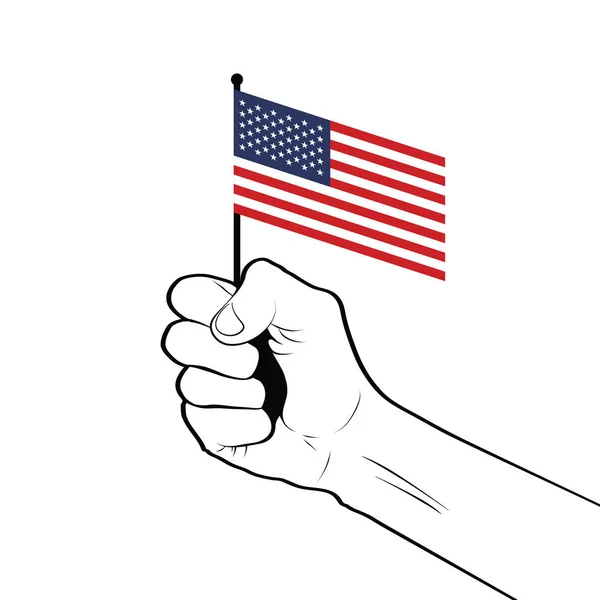 Digitale Illustration Hand Mit Nationalflagge — Stockvektor