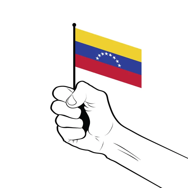 Digital Illustration Hand Holding National Flag — Stock Vector