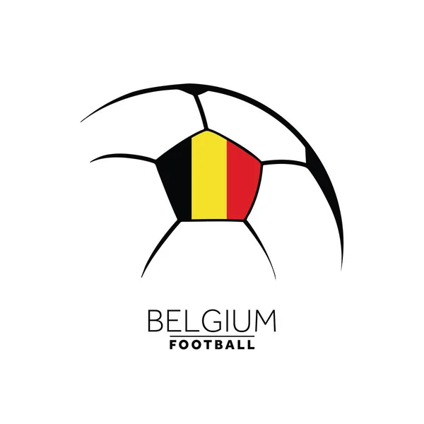 Logo Della Squadra Calcio Belgium Con Bandiera — Vettoriale Stock