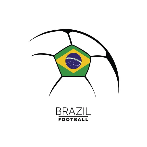 Logotipo Clube Futebol Brasil Com Bandeira — Vetor de Stock