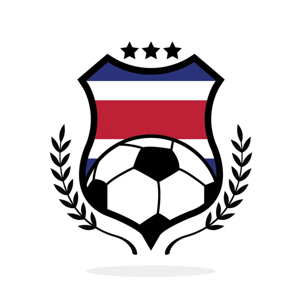 Costa Rica Football Club Logo Mit Fahne — Stockvektor