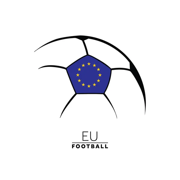 Avrupa Birliği Bayrağı Taşıyan Futbol Kulübü Logosu — Stok Vektör
