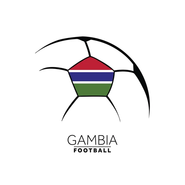 Gambia Logo Della Squadra Calcio Con Bandiera — Vettoriale Stock