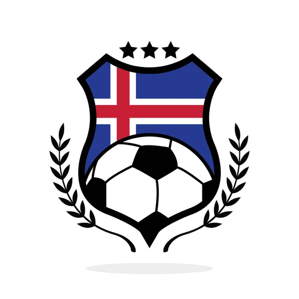 Island Fotbollsklubb Logotyp Med Flagga — Stock vektor