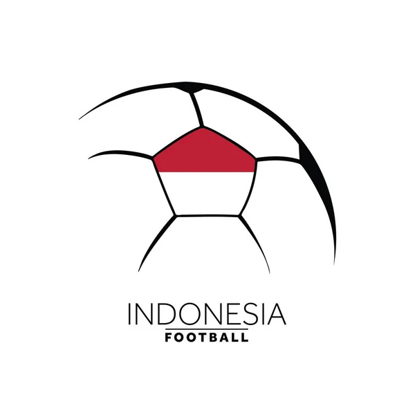 Logo Klub Sepak Bola Indonesia Dengan Bendera - Stok Vektor