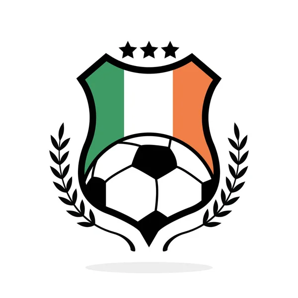 Irland Football Club Logo Mit Fahne — Stockvektor