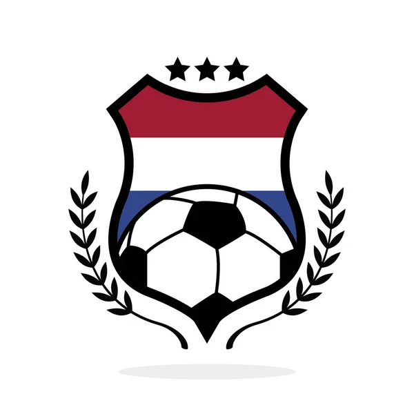Niederländischer Fußballklub Logo Mit Fahne — Stockvektor