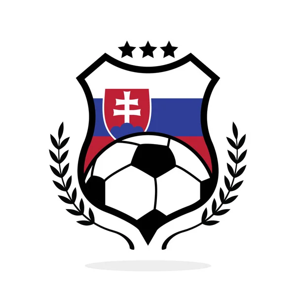 Logo Della Squadra Calcio Slovacca Con Bandiera — Vettoriale Stock