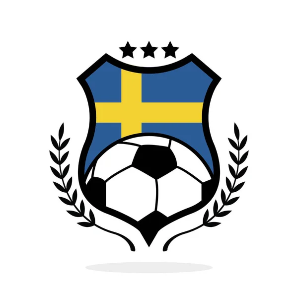 Sweden Football Club Logo Mit Fahne — Stockvektor