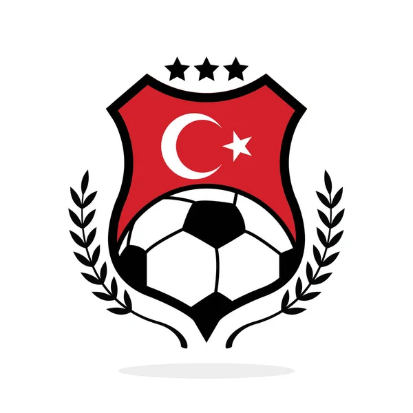 Turkey Football Club Logo Flag — Stock Vector