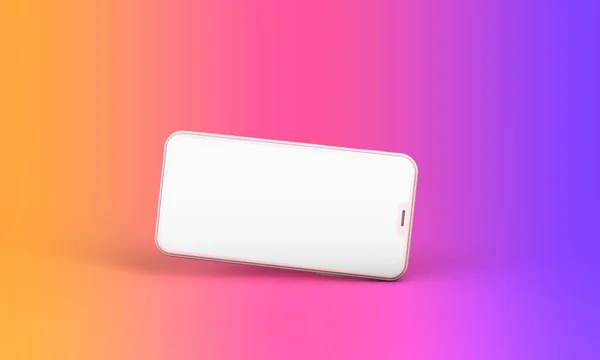 Smartphone mockup με λευκή οθόνη και φωτεινό φόντο. 3d αποτύπωση — Φωτογραφία Αρχείου