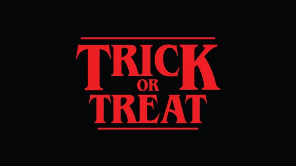 Trick or Treat halloween rood bericht op zwart. Letters in de stijl van de jaren tachtig — Stockfoto