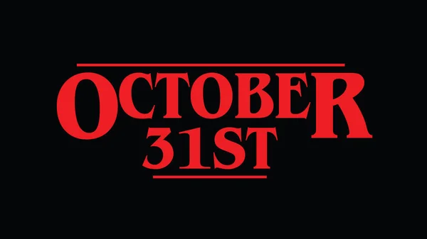 31 października halloween czerwona wiadomość na czarny. Litery w stylu lat osiemdziesiątych — Zdjęcie stockowe