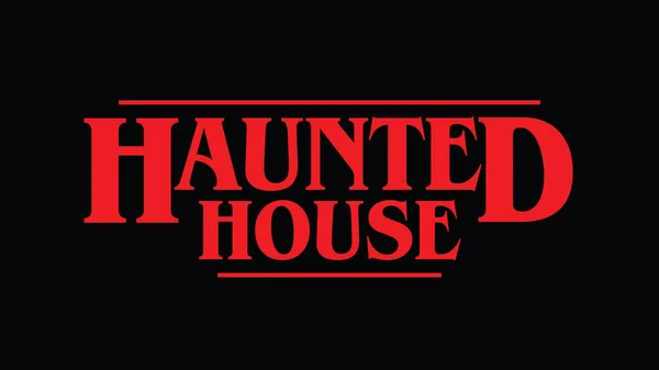 Haunted House halloween red message on black. Eighties style lettering — Stock Photo, Image