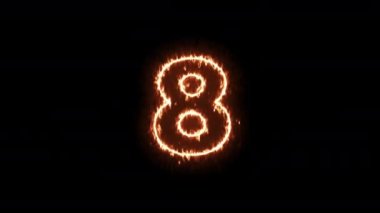 10 ila 0 saniye arasında parlak geri sayım zamanlayıcısını ateşle