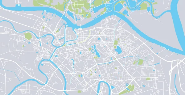 Mapa da cidade de vetores urbanos de Hai Phong, Vietnã — Vetor de Stock