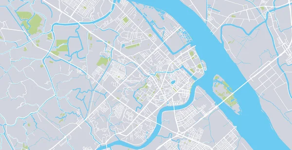 Stadsvector plattegrond van Can Tho, Vietnam — Stockvector