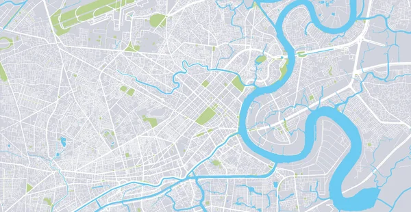 Vetor urbano mapa da cidade de Ho Chi Minh City, Vietnã — Vetor de Stock