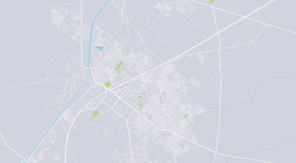 Mapa da cidade de vetor urbano de Sargodha, Paquistão — Vetor de Stock