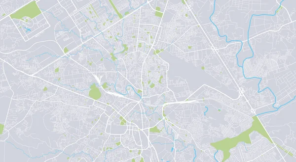 Mapa da cidade de vetores urbanos de Rawalpindi, Paquistão — Vetor de Stock