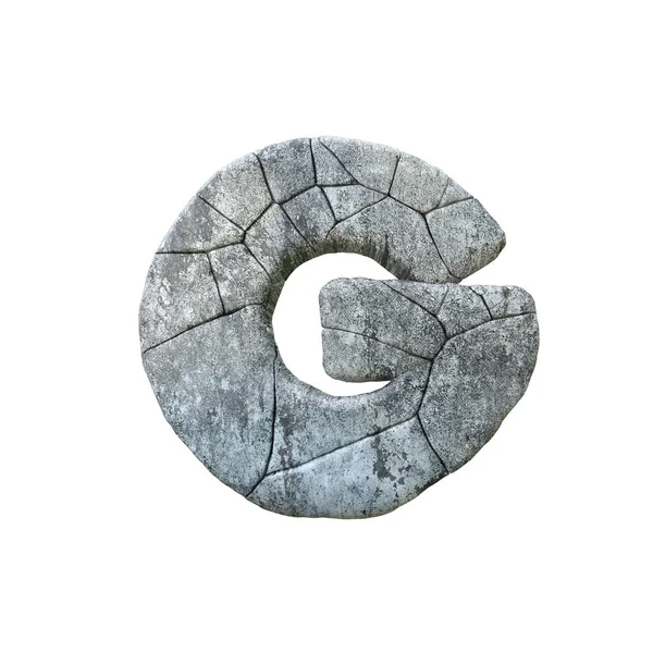 Litera G pęknięty grunge kamień rock czcionka 3D Rendering — Zdjęcie stockowe
